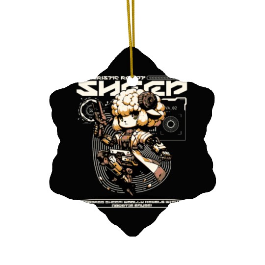 Aries Sheep Future Farm Animal Ram Robot Wool Ceramic Ornaments