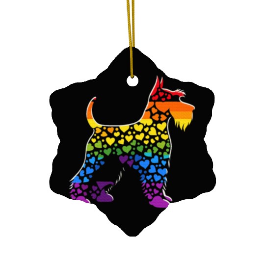Miniature Schnauzer Rainbow LGBT Gay Pride Lesbian Ceramic Ornaments