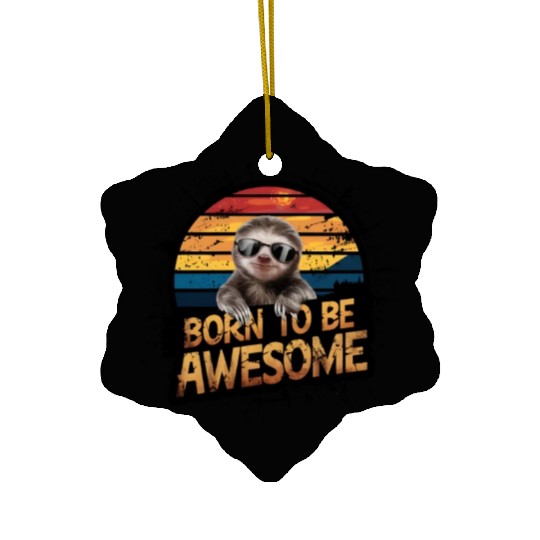 Sloth Design Embracing Lazy and Relax Vibes Ceramic Ornaments