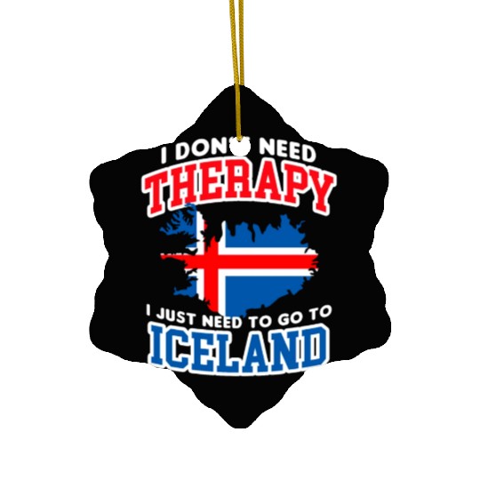 Iceland Flag Embrace The Northern Lights Design Ceramic Ornaments