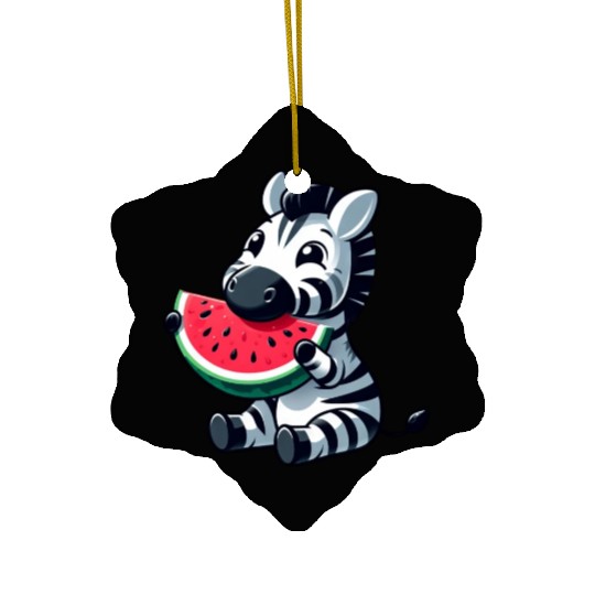 Zebra melon watermelon fruit fruity Ceramic Ornaments