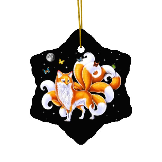 Japanese Kitsune Fox Ceramic Ornaments