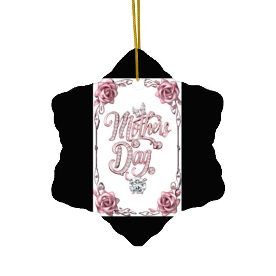 1Mother's Day is written in clear glass Ceramic Ornaments