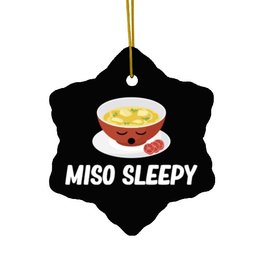 Miso Sleepy Miso Puns Asian Chinese Cuisine Ceramic Ornaments