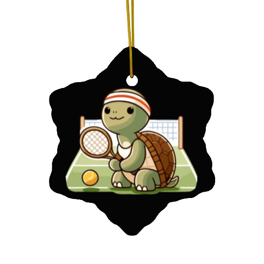 Game Set Match: Turtle Tennis Pro Ceramic Ornaments