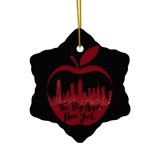 NYC Skyline Apple: Creative Ceramic Ornaments
