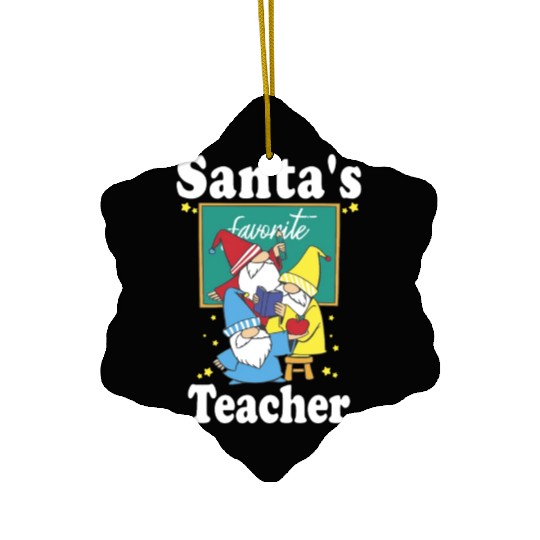 Christmas Elfs Gnomes Santas Teacher Ceramic Ornaments