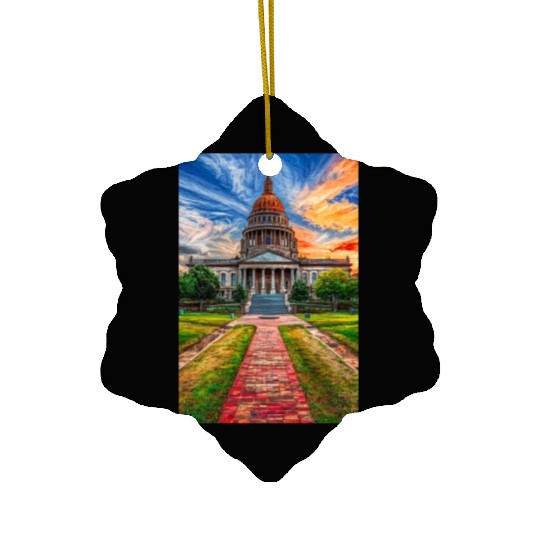 House of Laws Towards Night , white house Ceramic Ornaments