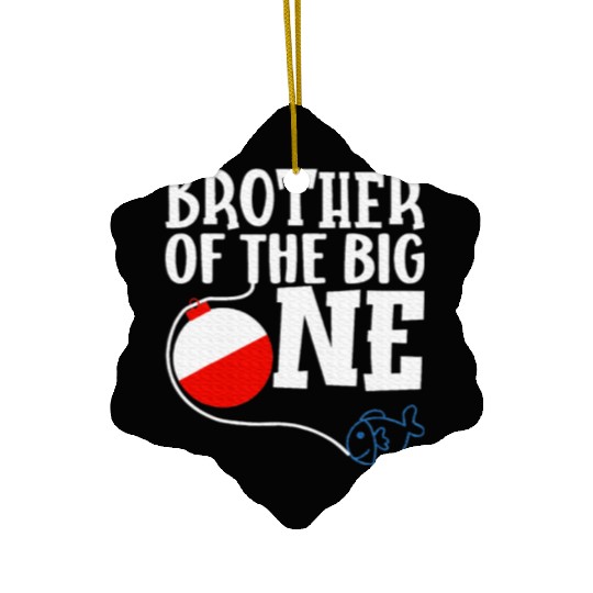 Brother of The Big One Fishing Boy First Birthday Ceramic Ornaments