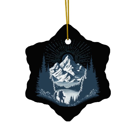 Mountain Hiking Ceramic Ornaments