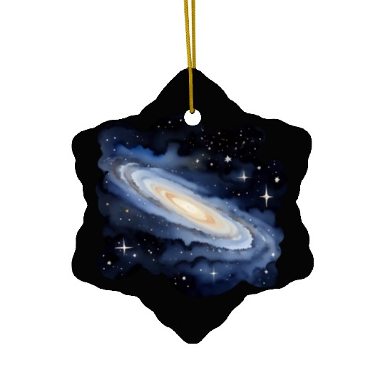 Watercolor Milky Way Ceramic Ornaments