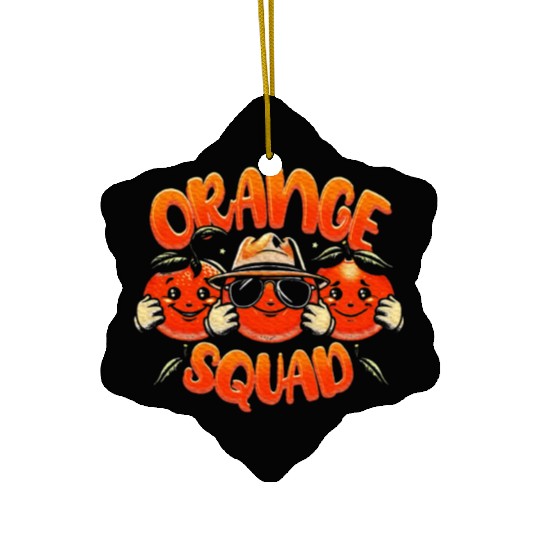 Orange Citrus Fruit Lover Orange Squad Meme Ceramic Ornaments
