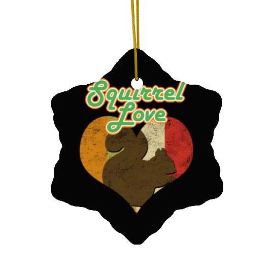 Squirrel Love Vintage Heart Chipmunks Animal Lover Ceramic Ornaments