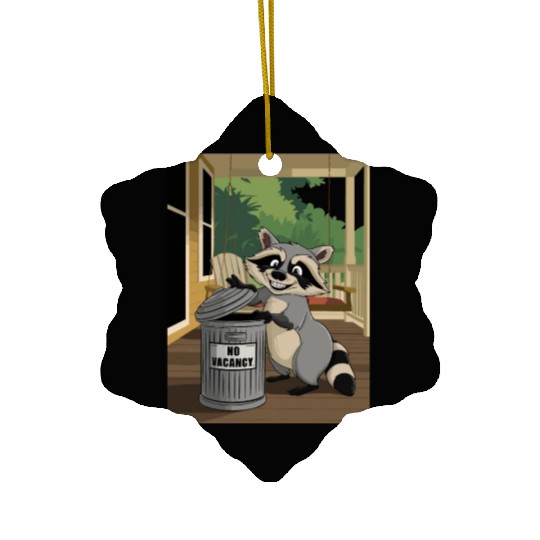 Racoon Trash Panda Metal Trash Can No Vacancy Ceramic Ornaments