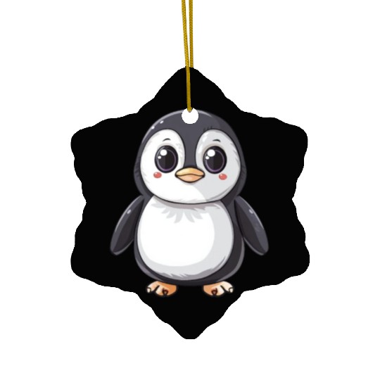 Adorable Penguin Character Embraces Your Style Ceramic Ornaments