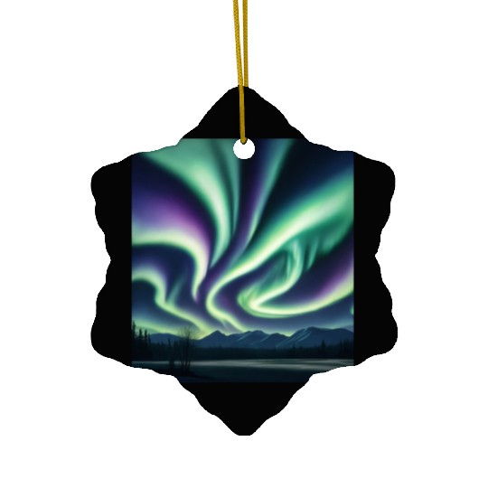 ultra realistic northern lights Ceramic Ornaments