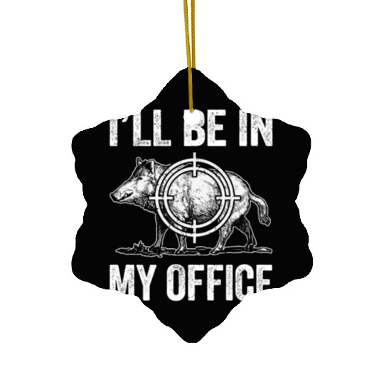 Boar Hunting Funny Wild Hog Hunter Ceramic Ornaments