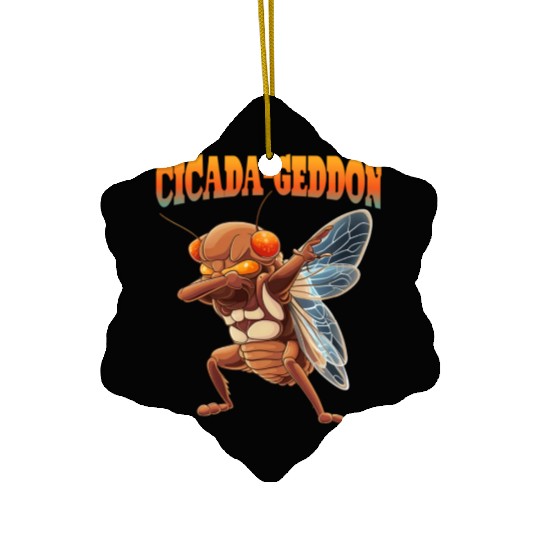 Funny Dabbing Cicada 2024 Dab Ceramic Ornaments