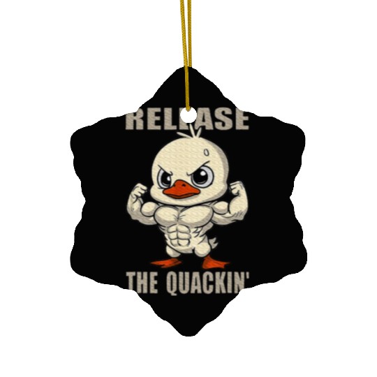 Release The Quackin Duck Gym Ceramic Ornaments