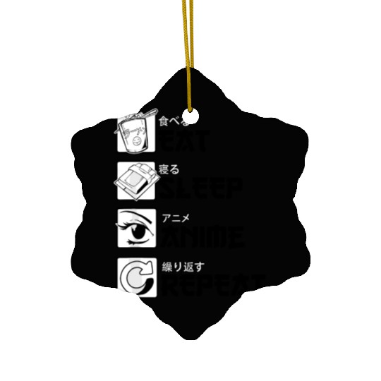 Eat Sleep Anime Repeat Anime Lovers Gifts for Men Ceramic Ornaments