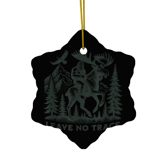 Leave Bigfoot Hiking Camping Ceramic Ornaments
