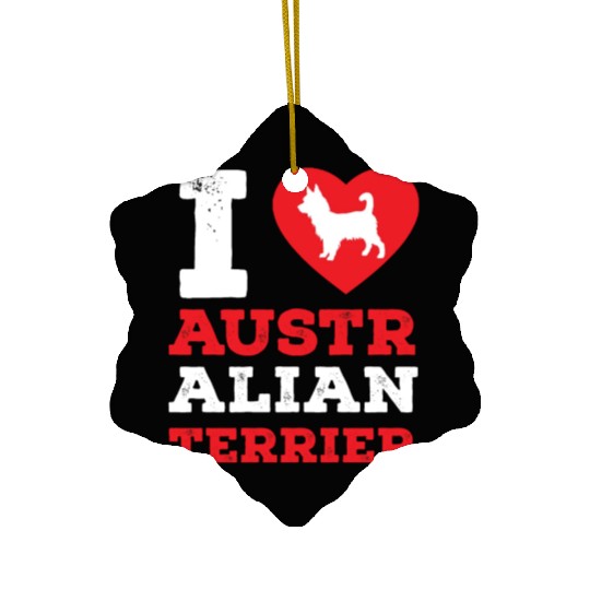 I Love Australian Terrier Pet Lover Gift Ceramic Ornaments