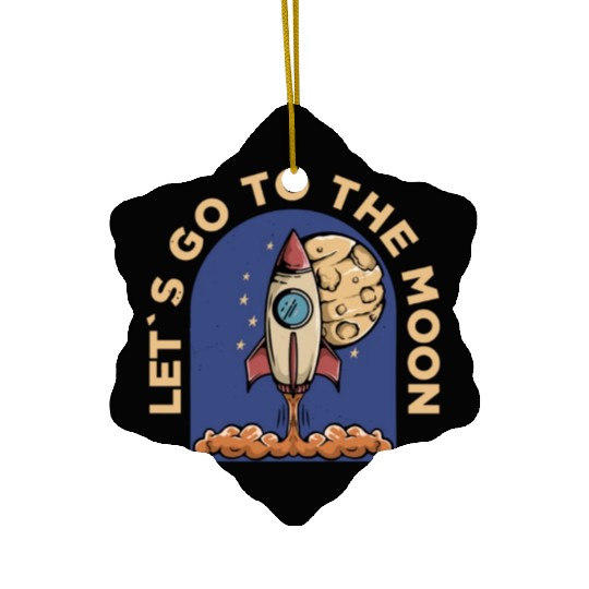 lets go to the moon Classic Ceramic Ornaments