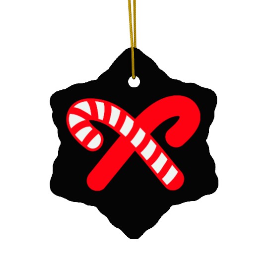 Candy Canes Icon Ceramic Ornaments