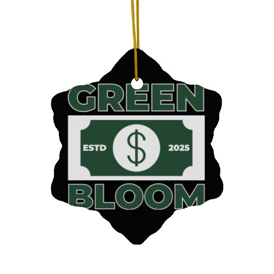 Green Bloom Money Rich Ceramic Ornaments