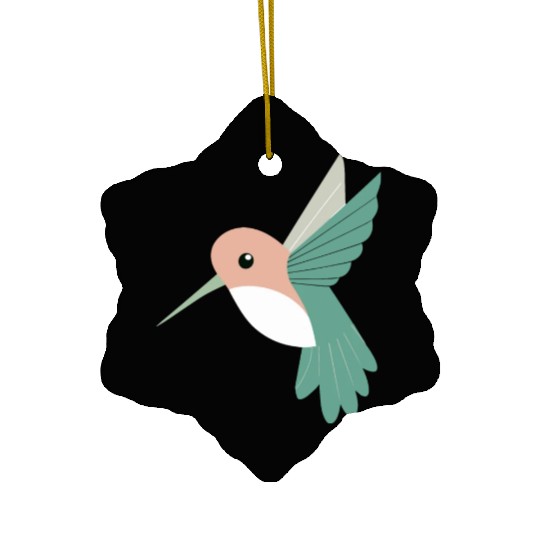 Hummingbird with green beak Ceramic Ornaments