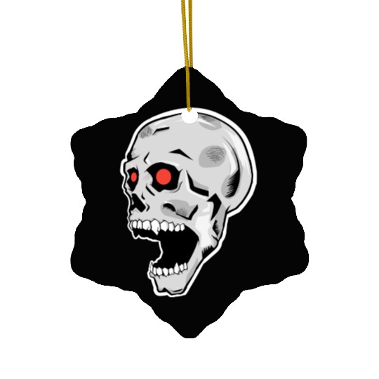 the silver skull looks up Ceramic Ornaments