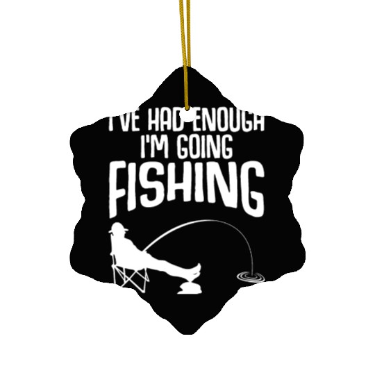 Fisherman Fish Fishing Rod Ceramic Ornaments