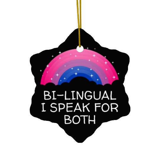 Bilingual I Speak for Both Bisexual Pride Month Bi Ceramic Ornaments