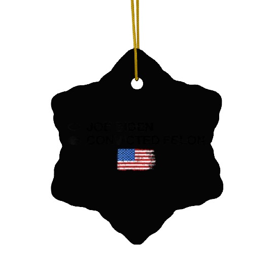 Joe Biden Vs Convicted Felon Funny 2024 Flag Ceramic Ornaments