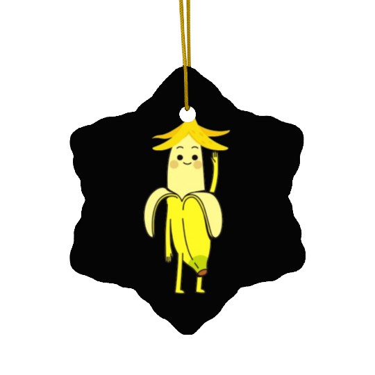 banana says hello Ceramic Ornaments