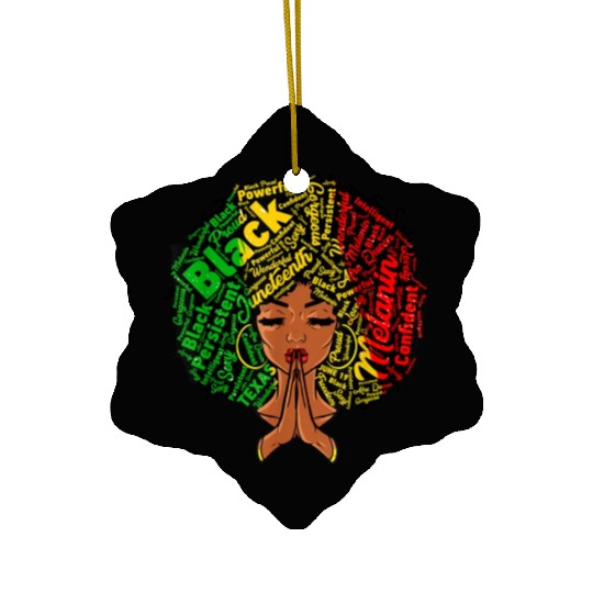 Juneteenth Melanin Natural Clothes Ceramic Ornaments