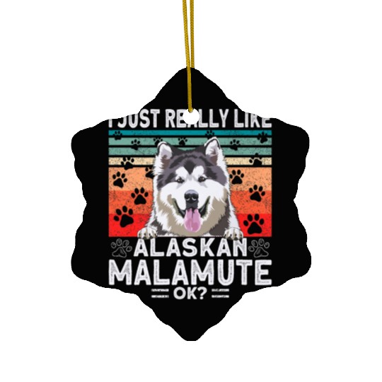 Dog Clothing Alaskan Malamute Premium Ceramic Ornaments