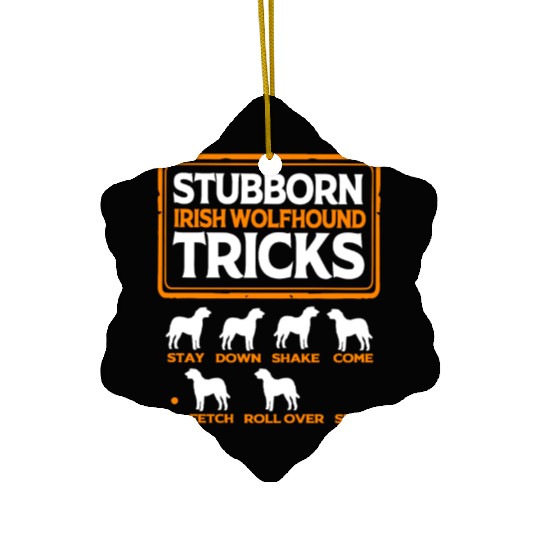 Funny Irish Wolfhound Owner Training Dog Tricks Ceramic Ornaments