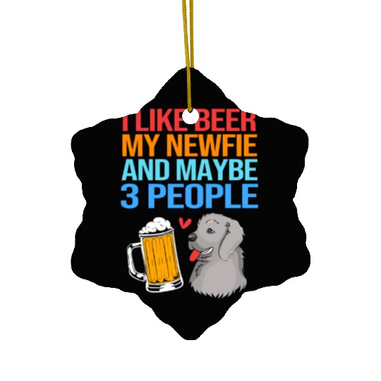 Newfoundland Dog Owner I Like Beer My Dog Ceramic Ornaments