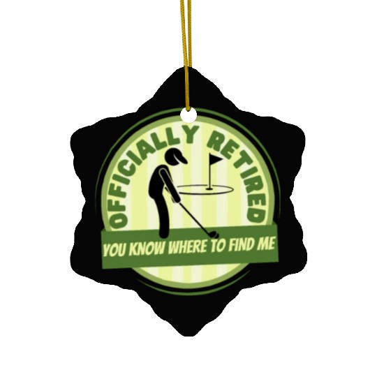 Golfing Officially Retired Funny Retirement Golf Ceramic Ornaments