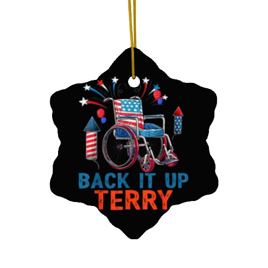 Back Terry Fireworks 4th July Ceramic Ornaments