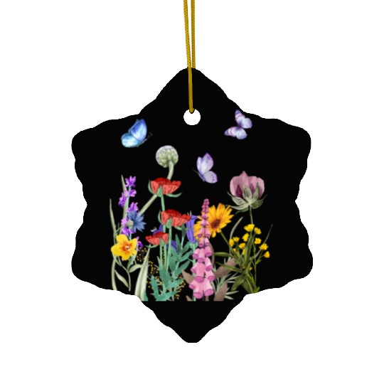 Wild flowers garden Ceramic Ornaments