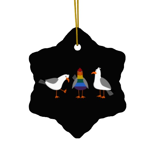 Seagull LGBT Gay Lesbian Rainbow Flagge Ceramic Ornaments
