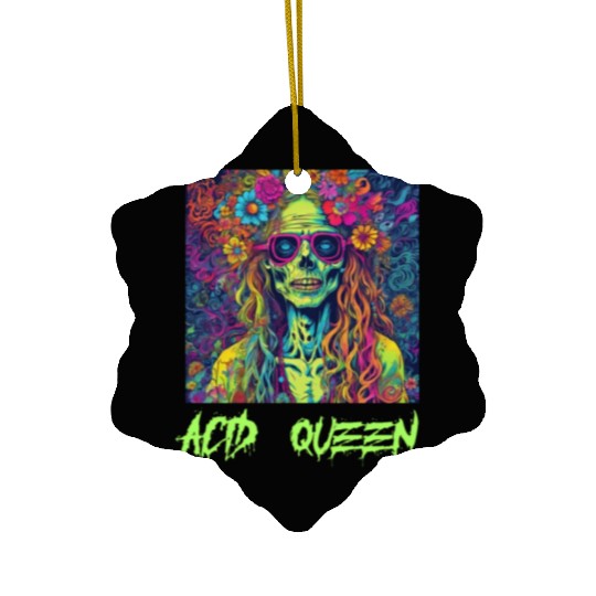Zombie Acid Queen of the Apocalypse Ceramic Ornaments