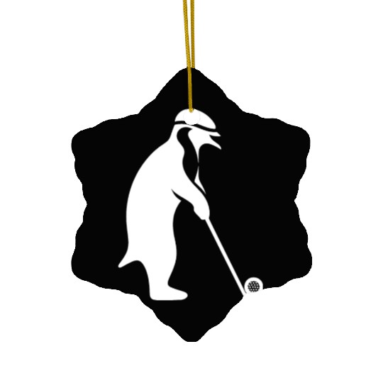Penguin playing golf cartoon golfer funny Ceramic Ornaments