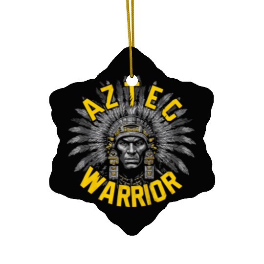 Aztec Warrior Indigenous Mexican Aztec Jaguar Ceramic Ornaments