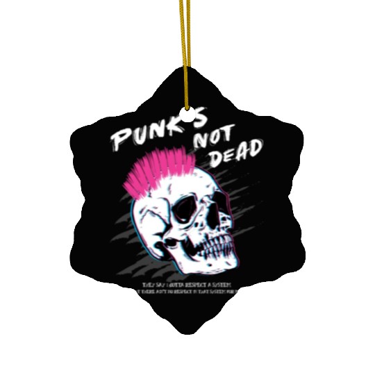 Punks Not Dead - Skull Punk Rock Music - Old Ceramic Ornaments