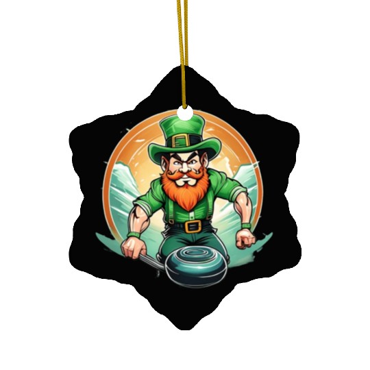 St. Patrick's Day Shamrock St Paddy's Day Curling Ceramic Ornaments