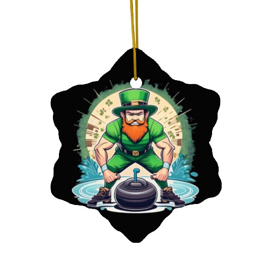 St. Patrick's Day Shamrock St Paddy's Day Curling Ceramic Ornaments