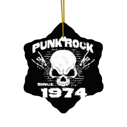 Punk Rock Since 1974 - Skull Rock Hands 50th Ceramic Ornaments